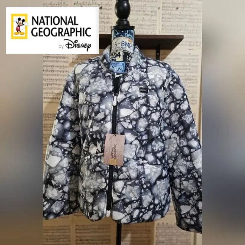Disney National Geographic Avalanche Puffer Jacket XXL Black White - Picture 1 of 9
